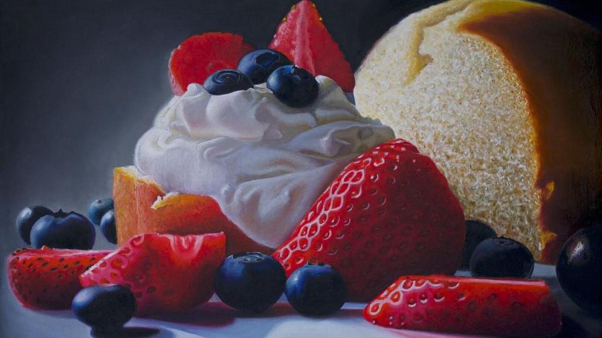 This photo shows “Summer Pound Cake,” an oil on panel by Mary Ellen Johnson, part of “Feast Your Eyes: Celebrating the Food of the South,” an exhibit through Sept. 17 at the Franklin G. Burroughs-Simeon P. Chapin Art Museum, 3100 S. Ocean Blvd., Myrtle Beach, open 10 a.m.-4 p.m. Tuesdays-Saturdays and 1-4 p.m. Sundays, with free admission. Details at 843-238-2510 or myrtlebeachartmuseum.org.