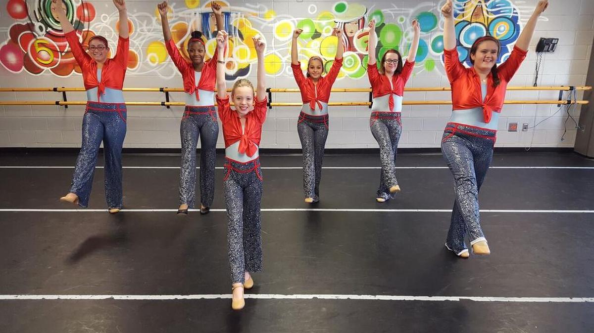 Some girls from Black Water Middle School in Conway rehearse a part from a dance performance in Chicora Rotary Club’s fourth annual “Waves of the Future: Rotary’s Celebration of Horry County Schools,” which is 4 p.m. April 17 at the Calvin Gilmore Theater in Myrtle Beach.
