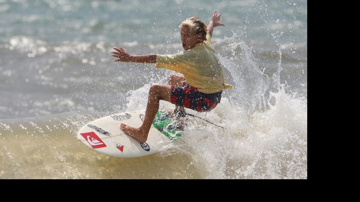 
Luke Gordon competes in the menehune final heat during the 11th annual Guy Daniels Memorial Foundation Surfoff in Surfside Beach, in 2010. Catch the waves for the 2015 benefit, 8 a.m.-5 p.m. Saturday-Sunday at 13th Avenue South and South Ocean Boulevard in Surfside Beach.
