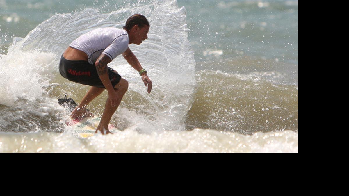 
Surfers compete in the shortboard open final heat at the 11th annual Guy Daniels Memorial Foundation Surfoff in Surfside Beach in 2010. The 2015 event fundraiser will be from 8 a.m.-5 p.m. Saturday-Sunday at 13th Avenue South and South Ocean Boulevard in Surfside Beach.
