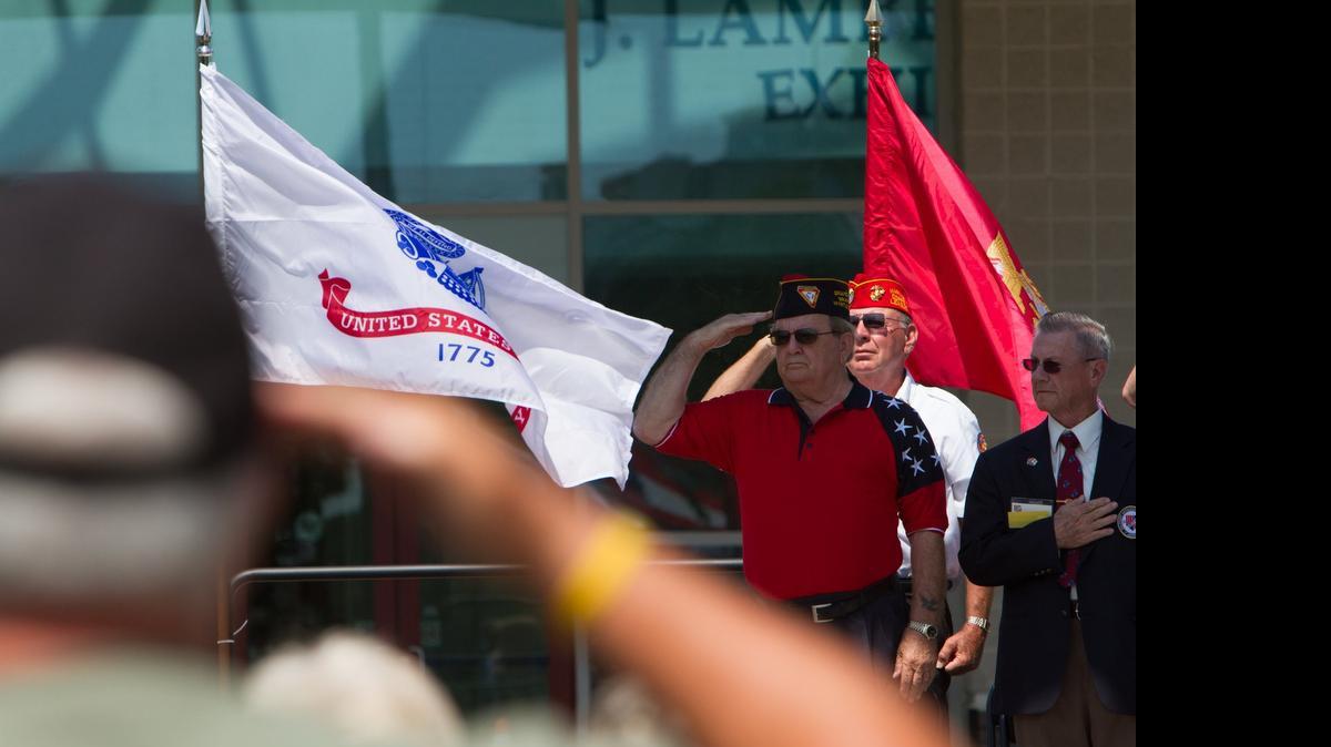
The Grand Strand Patriotic Alliance and city of Myrtle Beach host the annual Memorial Day Ceremony last May on the front lawn of the Myrtle Beach Convention Center. Join the 2015 ceremony at 11 a.m. Monday.
