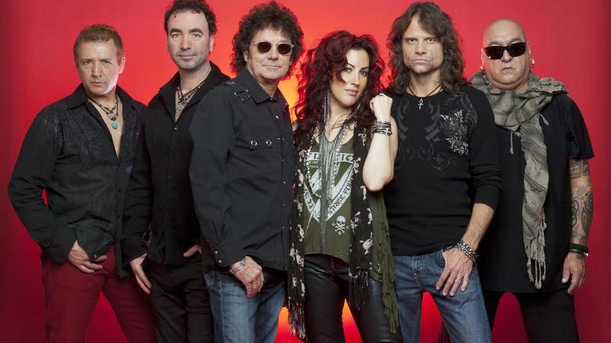 Starship featuring Mickey Thomas – (from left) Jeff Adams on bass; Phil Bennett on keyboards; Thomas, and Stephanie Calvert on vocals; John Roth on guitar; and Darrell Verdusco on drums – will headline North Myrtle Beach’s “Mayfest on Main” on Saturday, performing at 4 p.m.