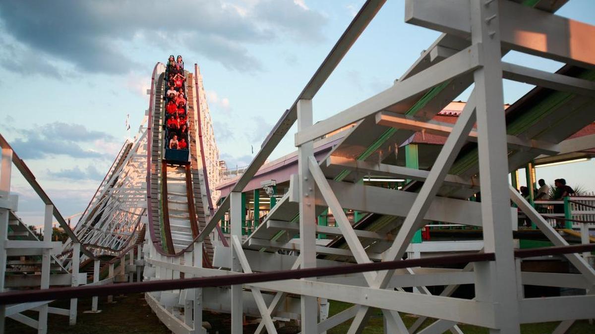 The historic Swamp Fox Roller Coaster rolls down a hill at Family Kingdom Amusement Park, 300 S. Ocean Blvd., Myrtle Beach, open Fridays-Sundays through May 21, then daily for summer as of May 26. For local residents with ID, all-day ride wristbands – not including go-carts, zip lines and trampoline – are $16.10, sold only in the office under the Swamp Fox coaster. Details at 843-626-3447 or www.familykingdomfun.com.