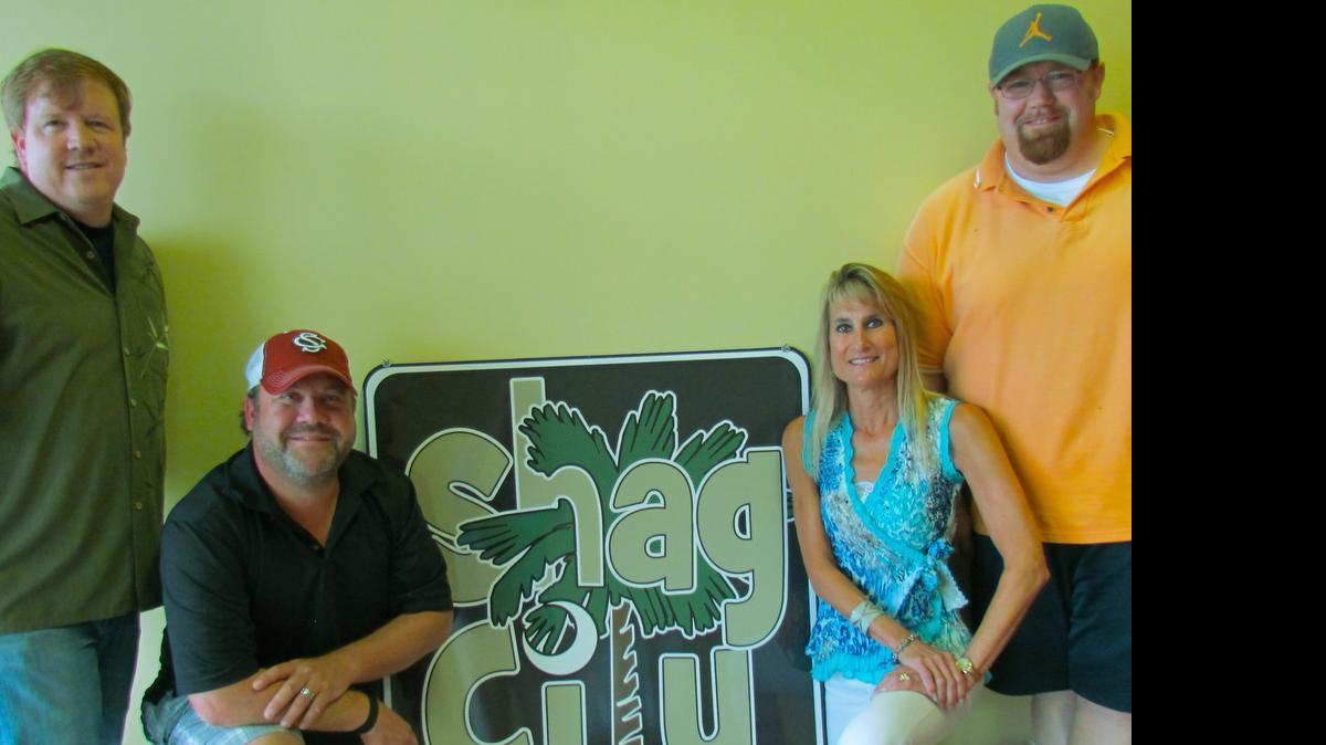 
Bo “the Webguy” Gilbert (from left) of BeachMusicOnline.com and ShagCityUSA.com, Jim Quick of Jim Quick & Coastline; Deb Transou, sales and marketing representative for Beach Music Scene Magazine and ShagCityUSA.com, and Dustin “big D” Gilder, producer of Quick’s radio program “The Crossover” and host of Beach Music Scene TV, are organizers of Salt Air Jam, the first beach music festival to be held in North Myrtle Beach. Other organizers not pictured are Jeff Gilder and Shan Coughlin, both with ShagCityUSA.com.
