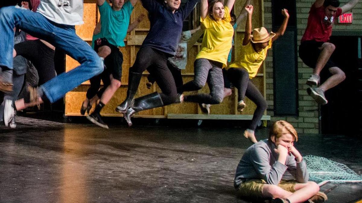 Some cast members leap during rehearsals for Socastee High School’s “Big Fish: A New Broadway Musical.” Shows are 7 p.m. Thursday-Friday, and 3 and 7 p.m. Saturday-Sunday, at the school, 4900 Socastee Blvd. (S.C. 707), near Dick Pond Road. Details at 843-293-2513, 843-293-9041 or www.socasteeperformingarts.com.