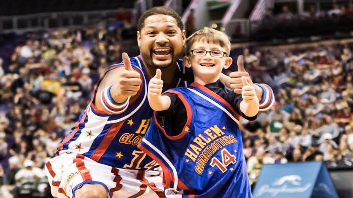Handles Franklin of the the Harlem Globetrotters pauses for a snapshot. The team has several games this weekend: 7 p.m. Friday at Florence Civic Center, 2 and 7 p.m. Saturday at North Charleston Coliseum, and 3 p.m. Sunday at Coastal Carolina University’s HTC Center, off S.C. 544 in Conway.