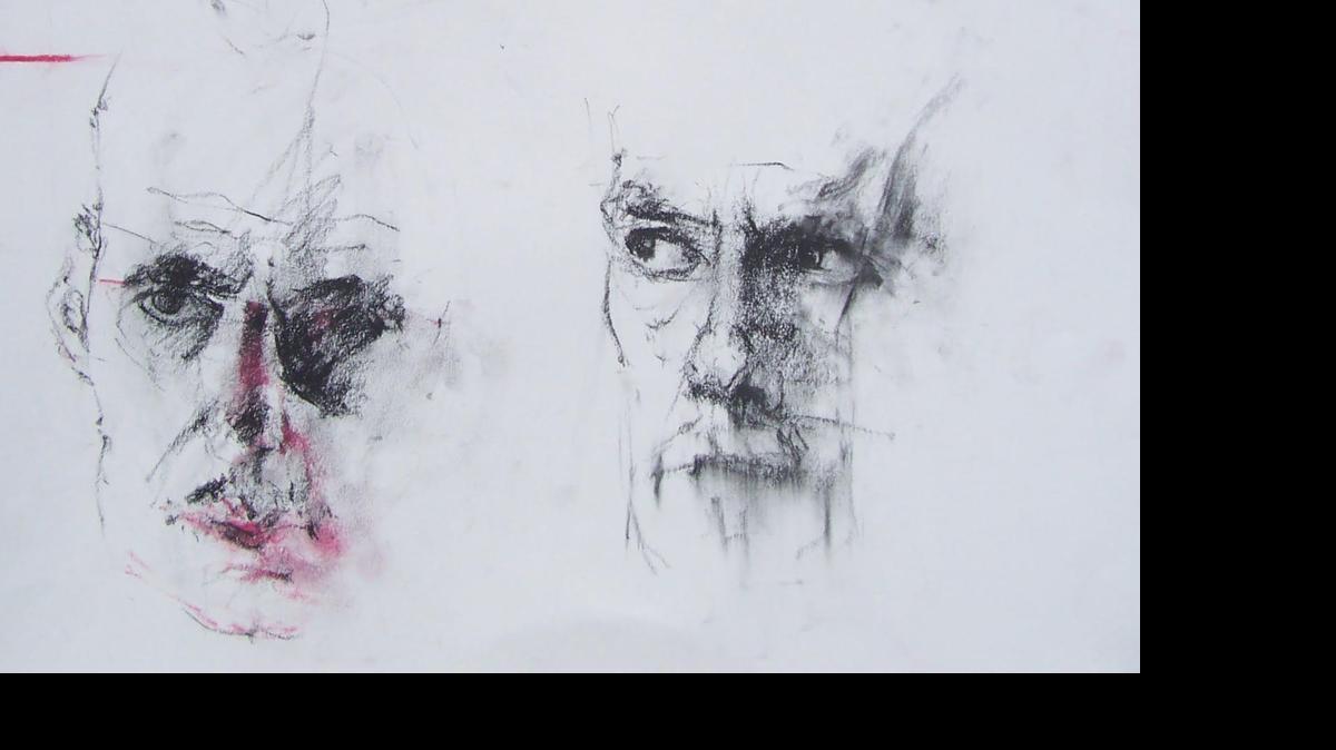 
This photo shows “Double Eugene O’Neill, Playwright,” in carbon pencil and pastel, by Alex Powers, part of his “Drawing and Meaning” exhibit through July 25 at Artspace 506, 506 37th Ave. S., North Myrtle Beach.
