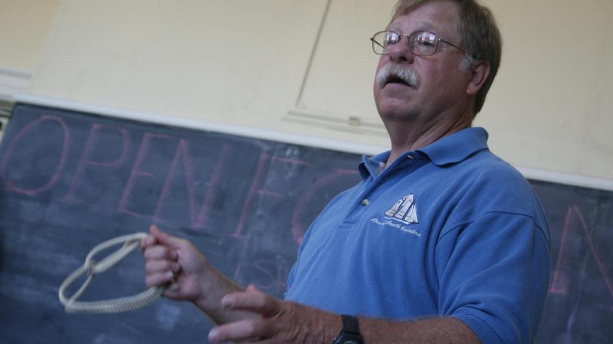 
Dan “the Knot Man” Machowski remains a staple of Georgetown’s annual Wooden Boat Show, where again he will demonstrate knot tying for visitors. The show spans two days on Front Street: 11 a.m.-6 p.m. Saturday and 11 a.m.-4 p.m. Sunday.
