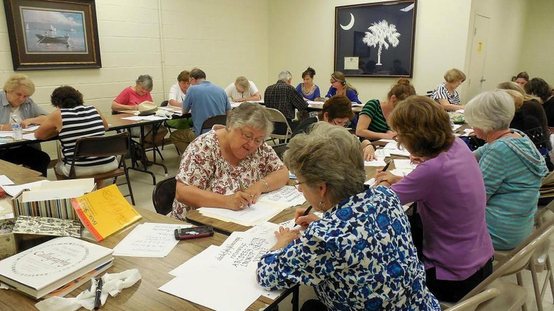 Natasha Lawrence will lead a beginner’s calligraphy workshop, for ages 15 and older, 1-3 p.m. Saturday at Hobby Lobby, 1430 U.S. 17 N., North Myrtle Beach, in a relaxed setting similar to the scene in this store in Aiken. Registration and details at www.charlestonsccalligraphy.com, or email Lawrence.natasha@gmail.com.