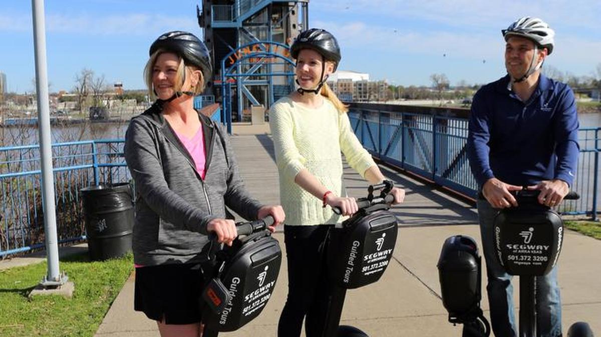 This photo shows Darley Newman, Myrtle Beach childhood native (in middle), taking a Segway tour of Little Rock, for “Travels with Darley,” the weekly series for which she is host and producer. The episode this Friday covers the capital of Arkansas. This second season’s programs premiere 7:30-8 p.m. Fridays through October on ETV across South Carolina (scetv.org) – including WHMC-TV 23 of Conway and WITV-TV 7 of Charleston. Details at www.travelswithdarley.com.