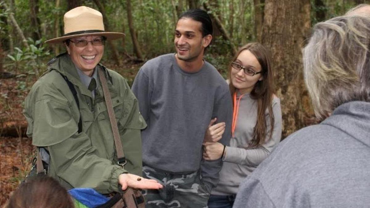 Myrtle Beach State Park, on South Kings Highway, and Huntington Beach State Park, on U.S. 17, between Murrells Inlet and Litchfield Beach, across from Brookgreen Gardens – along with Hampton Plantation State Historic Site, 1950 Rutledge Road, near McClellanville – will have “First-Day Hikes,” guided tours on Sunday. Ann Malys Wilson (pictured), a longtime interpretive ranger at Myrtle Beach State Park, leads a tour last year. See all parks’ details at www.southcarolinaparks.com.