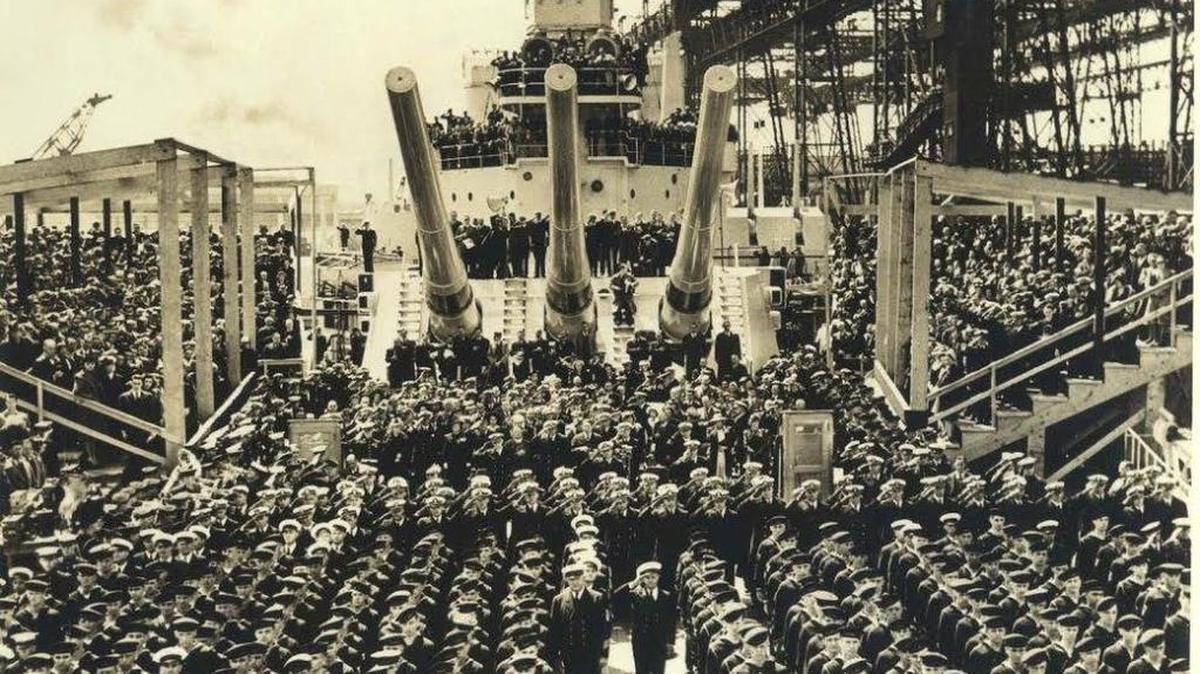 This photo shows the commissioning of the Battleship North Carolina, from April 9, 1941, and the ship-turned-into-musuem will have a 75th anniversary day of special actitivities, 9 a.m.-4 p.m. Saturday ,all free with admission. During World War II, in the Pacific area of operations, this vessel earned 15 battle stars. More details at 910-251-5797 or www.battleshipnc.com.