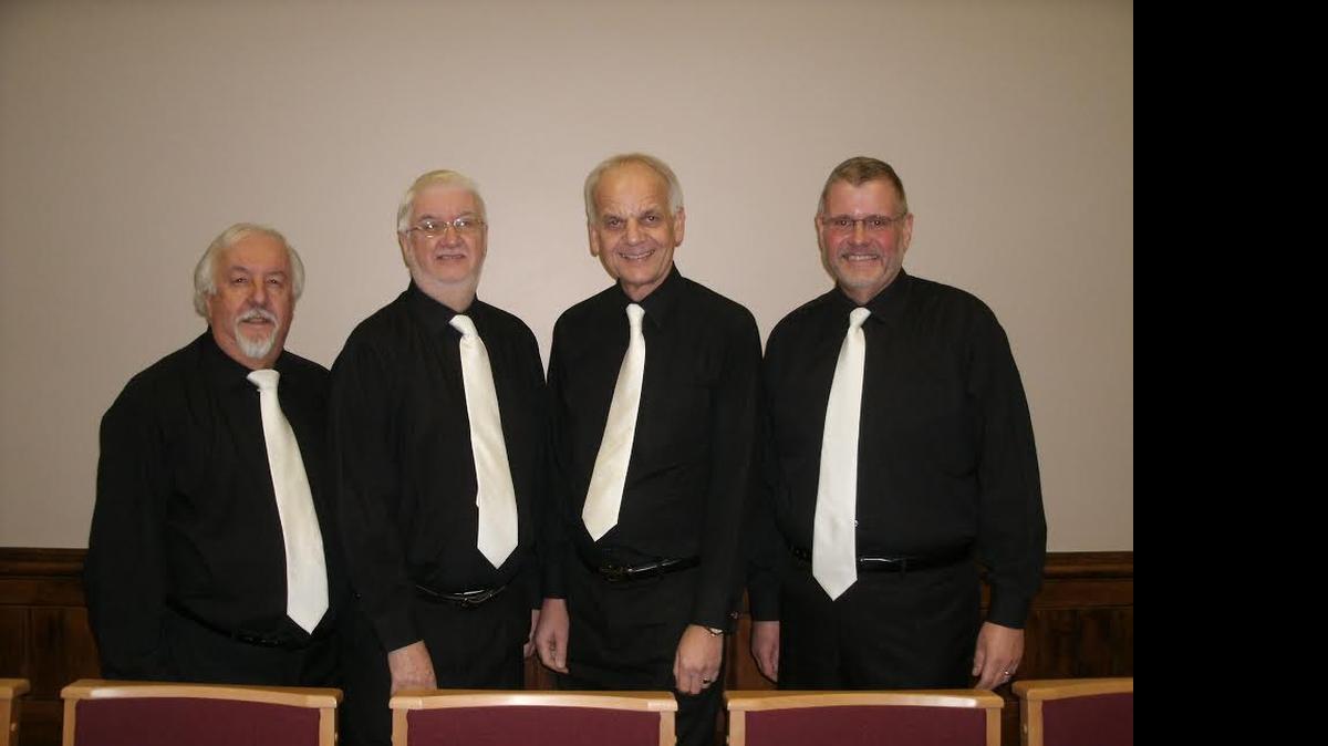 
See Fourum, a British quartet – Jeff Blewett, high tenor (from left); Keith Ellis, tenor; David Hand, baritone; and Alan Lees, bass – in concert 7 p.m. Saturday at Winyah Auditorium, 1200 Highmarket St., Georgetown.
