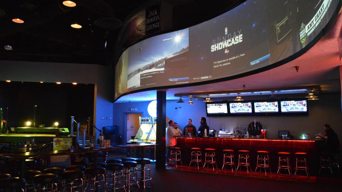 A look at the TV projection screen at Broadway Louie’s n 2016.  The bar closed following a New Year’s Eve party on Dec. 31, 2018.