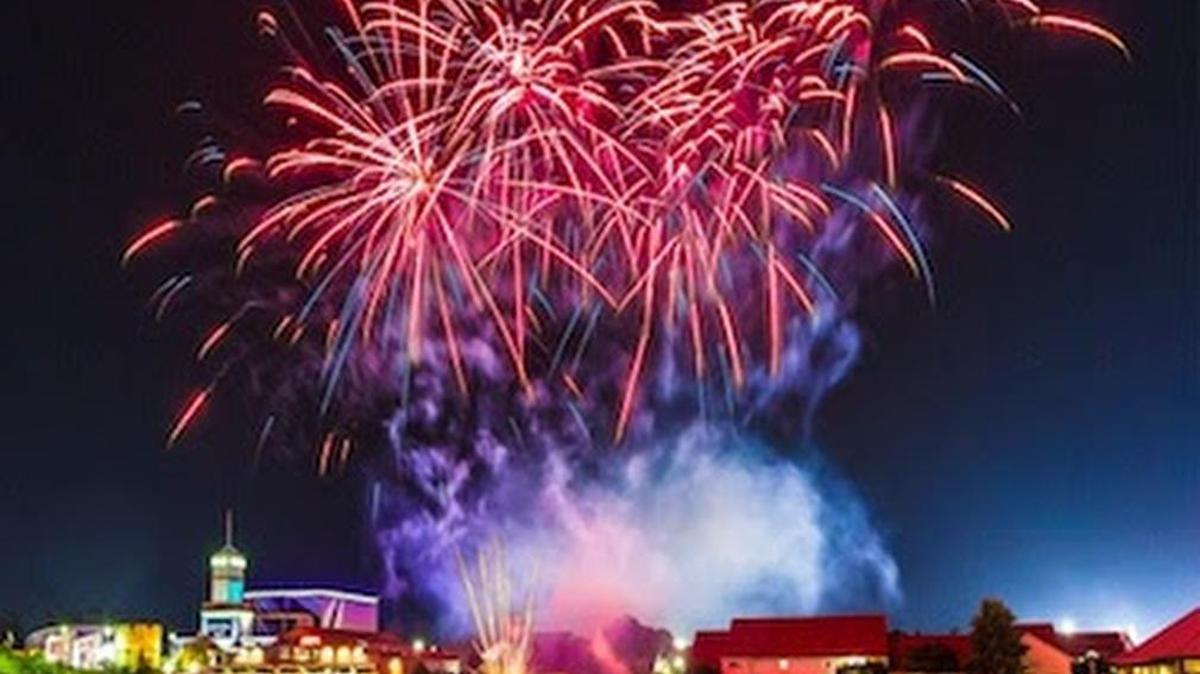 A submitted photo shows one of the fireworks shows over Broadway at the Beach.