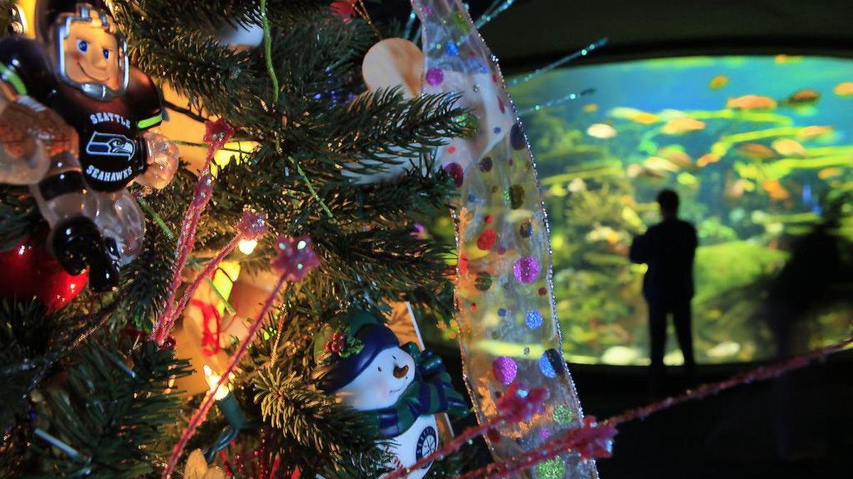 Ripley’s Aquarium’s annual “Festival of Trees,” including this tree for the state of Washington, and celebrating every U.S. state and territory with its own tree of decorations, continues through Dec. 31. The site opens 9 a.m. daily, at Broadway at the Beach, off 29th Avenue North in Myrtle Beach.