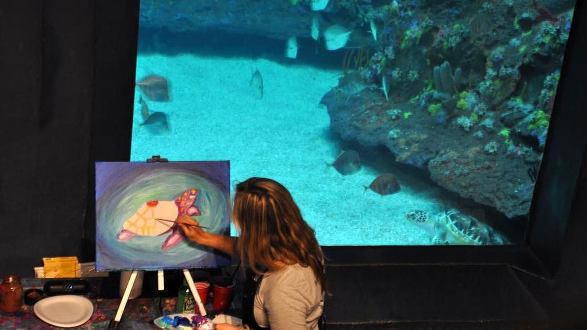 Join a “Family Paint Night,” for ages 8 and older, 6:30-8:30 p.m. every two weeks at the N.C. Aquarium at Fort Fisher, on U.S. 421, just south of Kure Beach, with instructors from Saltwater Surf Art and these themes: dolphin on July 5, sand piper July 19, and lorikeets Aug. 2. Reservations required at 910-772-0500 or www.ncaquariums.com/fort-fisher. Each session, for $45, includes paint, canvas, and easel use.