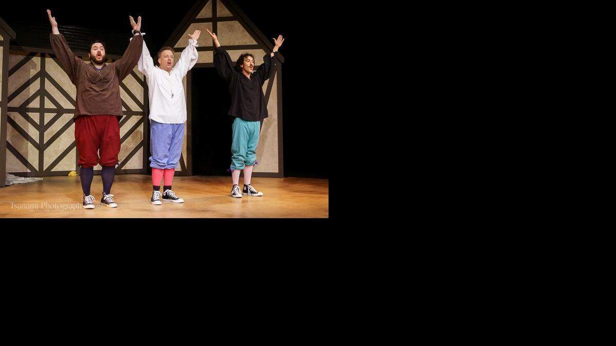 
Jason Adams, Marc McIntyre and Stephen Craig star in Atlantic Stage’s “The Complete Works of William Shakespeare  (abridged).” 
