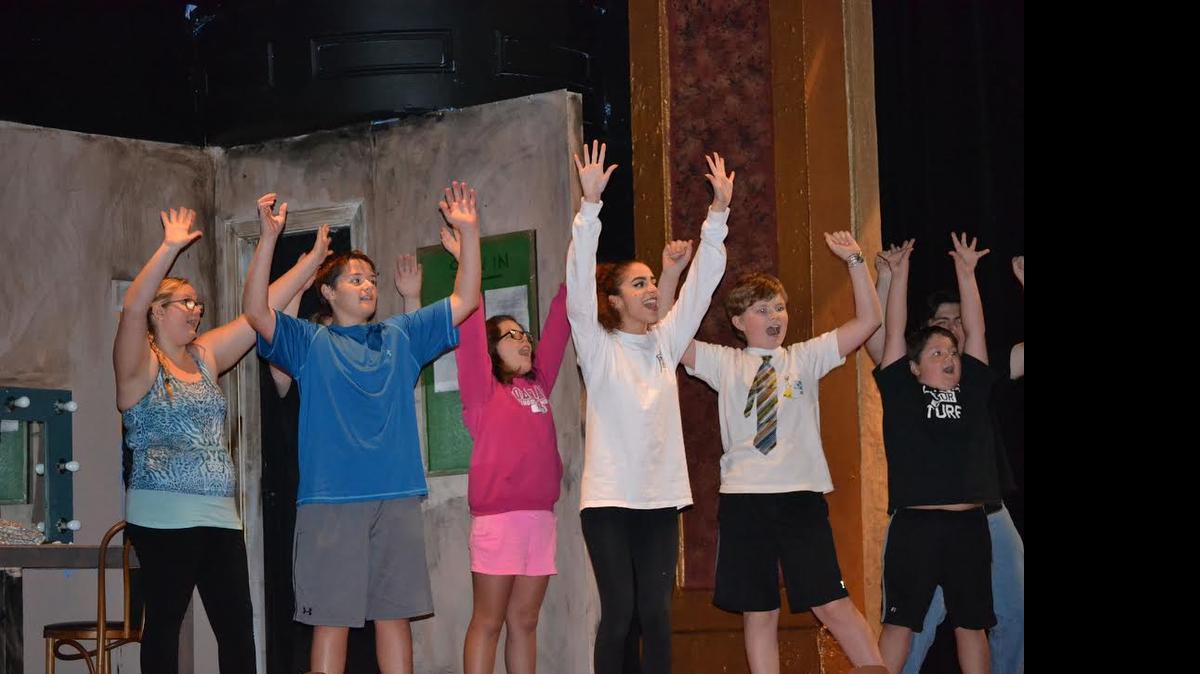
Members of the cast from Theatre of the Republic’s Coastal Youth Theatre rehearse a scene from Shrek the Musical Jr.” Show times are 7:30 p.m. Friday-Saturday and 3 p.m. Sunday, at the Main Street Theatre, 335 Main St., Conway.
