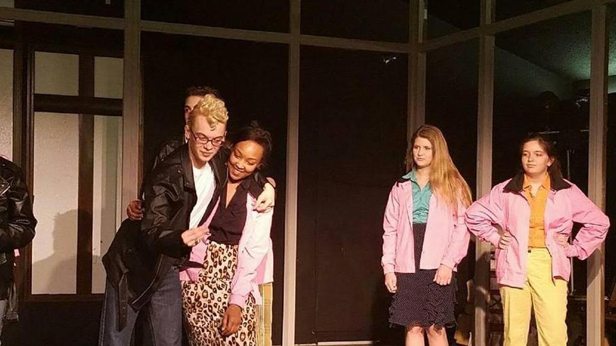 Chase Coston (from left), Lea Bullock, Lyla Ballentine and Jade Caric practice their roles in rehearsals for the Starstruck Players youth group’s “Grease.” Shows are 7:30 p.m. Friday-Saturday and 3 p.m. Sunday, at the Brunswick Little Theatre, 8068 River Road S.E., Southport, N.C. Details at 910-447-2586 or brunswicklittletheatre.com.
