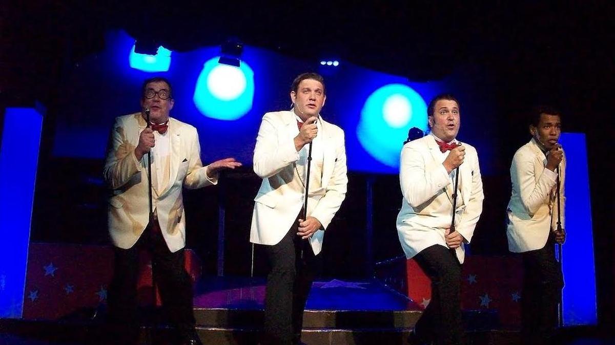
The Swamp Fox Players open “Forever Plaid” for three weekends, starting at 8 p.m. Friday at the Strand Theater, 710 Front St., Georgetown. From left: Gary Life as Smudge, Blake Wilson as Sparky, Kevin Jayroe as Jinx, and Lee Ford as Francis.
