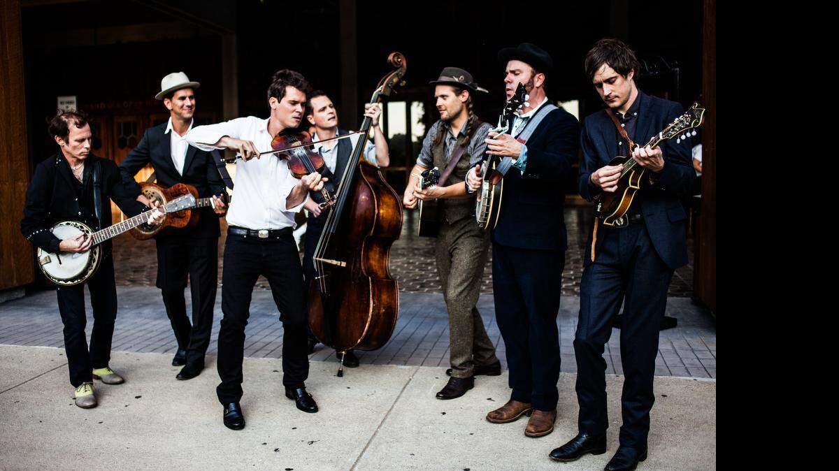 
Catch the Old Crow Medicine Show on Monday evening at House of Blues in North Myrtle Beach: Kevin Hayes on guitjo and vocals; Gill Landry on slide guitar, banjo and vocals; Ketch Secor on fiddle, harmonica, banjo and vocals; Morgan Jahnig on upright bass; Chance McCoy on guitar, fiddle, banjo and vocals; Critter Fuqua on slide guitar, banjo, guitar and vocals; and Cory Younts on mandolin, keyboards, drums and vocals.
