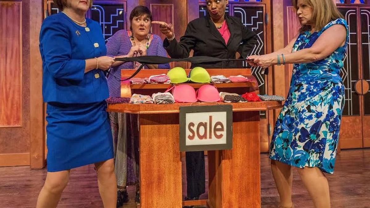 GFour Productions’ “Menopause The Musical” will play Legends in Concert in Myrtle Beach, 7:30 p.m. Jan. 20-24, and 2 p.m. Jan. 21 and 23-24. From left: Teri Adams as an Iowa housewife, Megan Cavanach (“Earth Mother”), Linda Boston (professional woman), and Judy Blue (soap star).