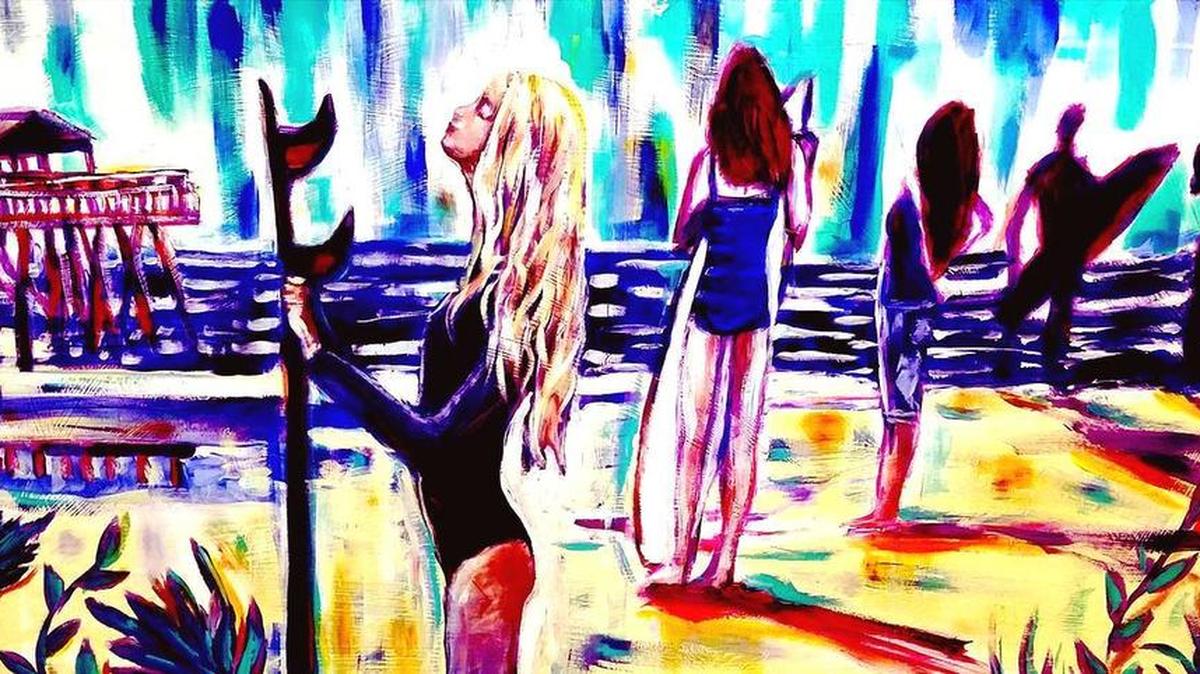 Join a “First Friday Art Walk,” 4-8 p.m. Friday in the Five Points district in downtown Myrtle Beach, on and near Broadway and Main streets, this month featuring paintings by Kim Clayton, artist of this work pictured, “Tybee Surf.” Details at 843-333-1212, www.facebook.com/MBArtWalks/, or email info@carlkerridge.com.