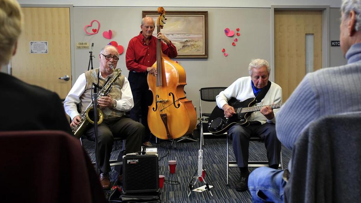 The Aristocats jazz trio – with Lloyd Kaplan (left), Nat Piccirilli on guitar and banjo (right), and Dr. Joe Moyer (not pictured) – will play another winter of weekly gigs 6-8 p.m. Wednesdays at Croissants Bistro and Bakery, 3751 Grissom Parkway, Myrtle Beach, at 38th Avenue North.