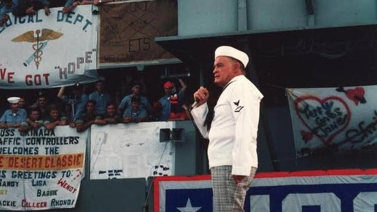 This shows one of several dozen photos in the “Bob Hope: An American Treasure” exhibit, extended through Sept. 18 at the North Myrtle Beach Area Historical Museum, 799 Second Ave. N., North Myrtle Beach. Details at 843-427-7668 or www.nmbmuseum.com, and www.bobhope.com.