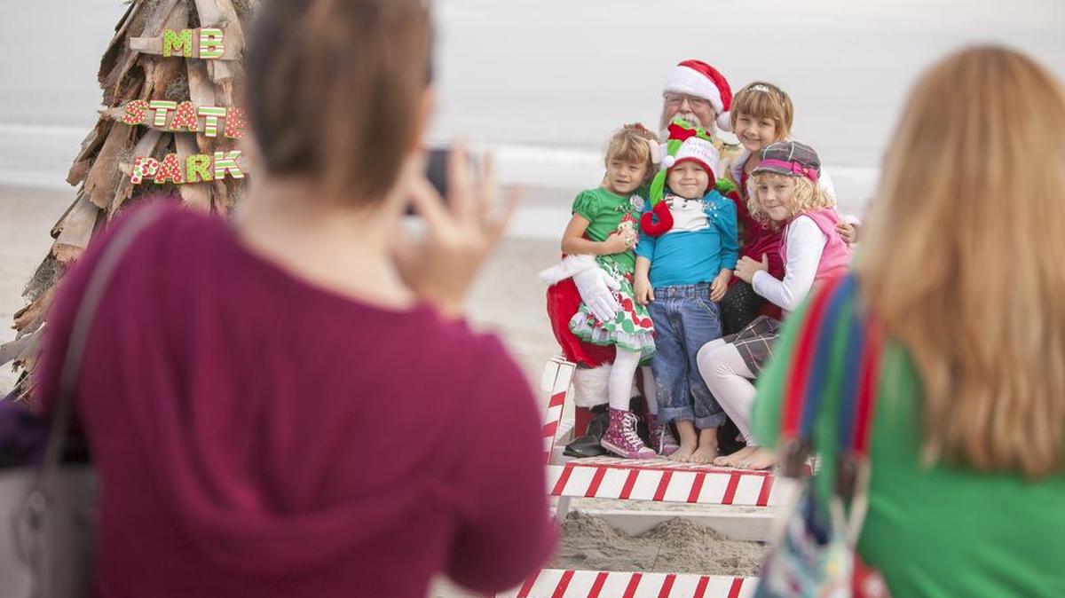 A long line formed for photos with Santa Claus last year during “Santa On The Beach!” at Myrtle Beach State Park. The 2015 event is 10 a.m.-3 p.m. Saturday, with many activities free with park admission.