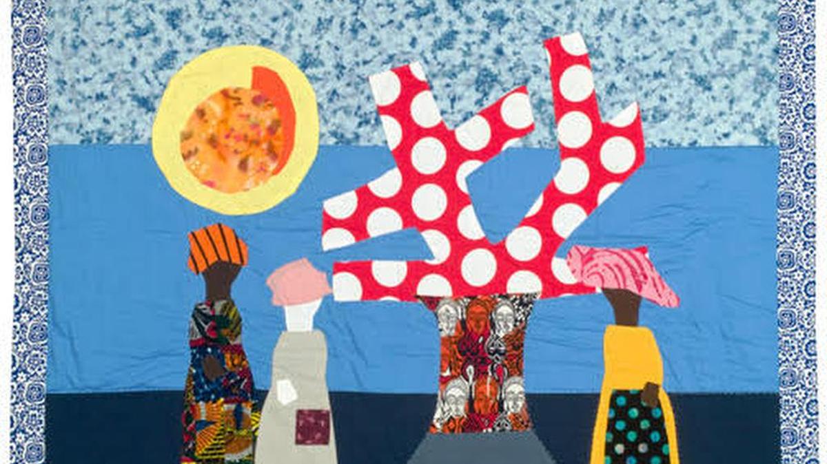 This photo shows an artwork from “Shine On, Gullah. Shine On,” an exhibit of quilts, fabric collages, and prints by Dorothy Montgomery of Charleston, viewable 12-4:30 p.m. daily through March 12 at Brookgreen Gardens, on U.S. 17, between Murrells Inlet and Litchfield Beach, across from Huntington Beach State Park – open 9:30 a.m.-5 p.m. daily. It’s free with garden admission. Details at 843-235-6000, 800-849-1931 or www.brookgreen.org.