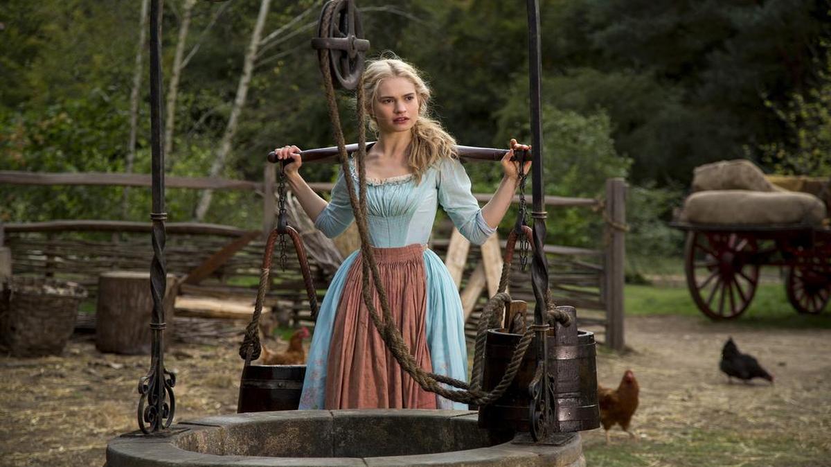 
Lily James stars in “Cinderella,” Disney’s live-action feature inspired by the classic fairy tale.

