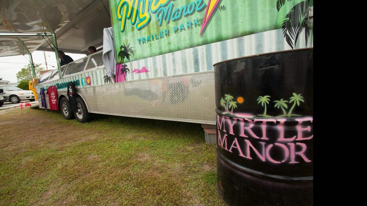 
The merchandise trailer on the set of Myrtle Manor. The third season of the TLC show just ended last week.

