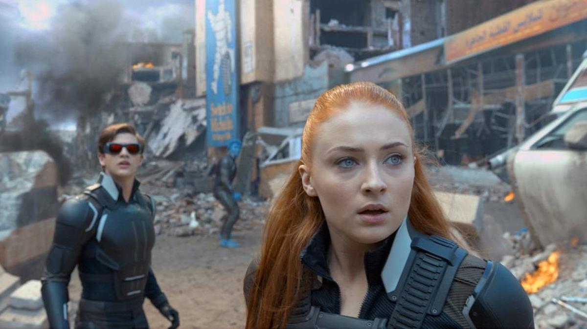In this image released by Twentieth Century Fox, Tye Sheridan, left, and Sophie Turner appear in a scene from, “X-Men: Apocalypse.”