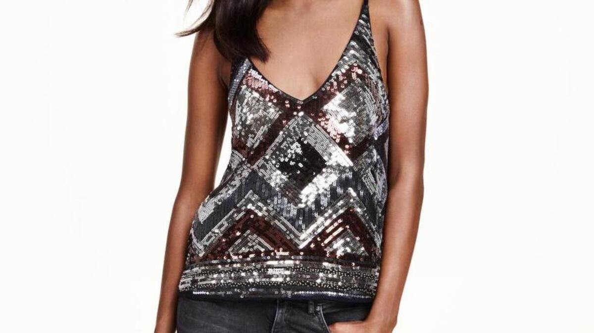 Sequined camisole top. hm.com.