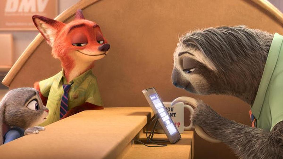 A screen shot from the animated movie "Zootopia."