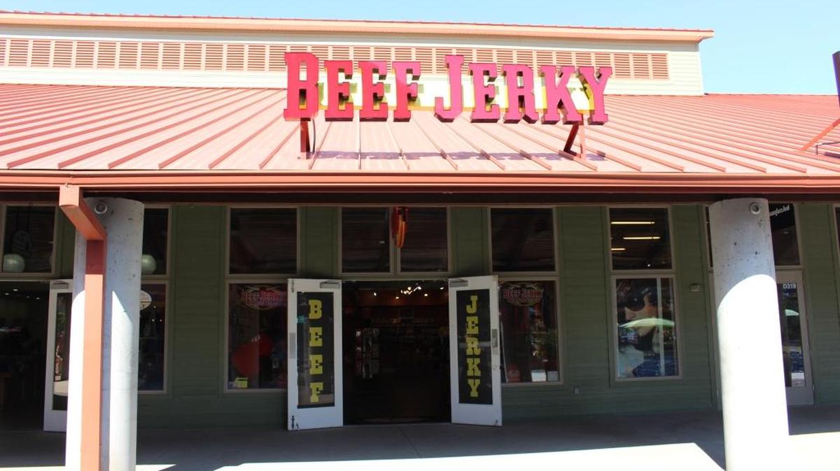 The Beef Jerky Outlet at Broadway at the Beach in Myrtle Beach. Photo by Emily Smith for The Surge.