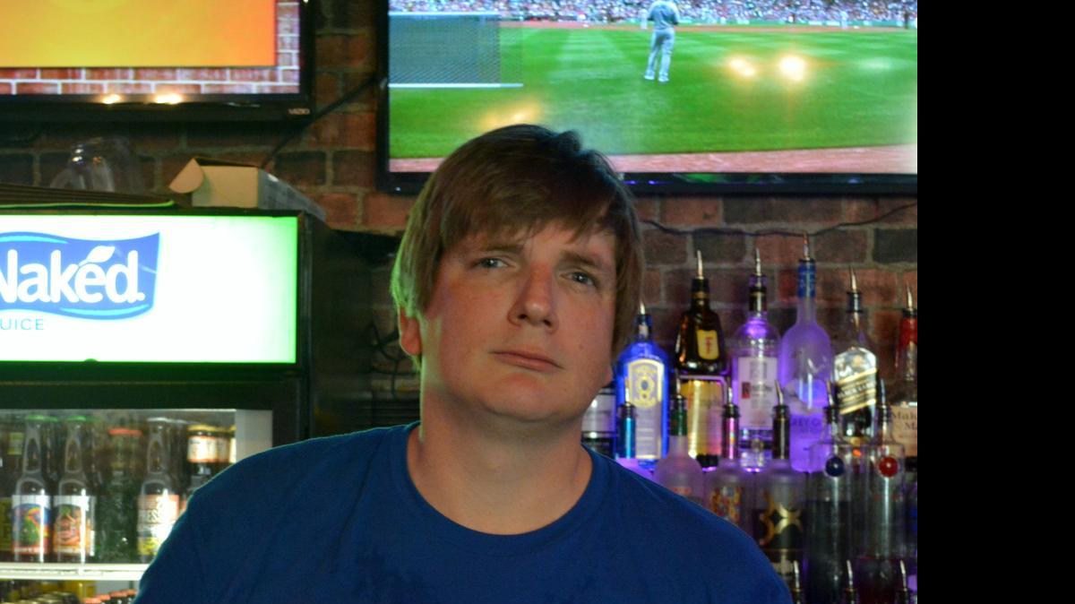 
John Dabrowski works up a sweat at Island Bar and Grill. By Derrick Bracey, for The Surge.

