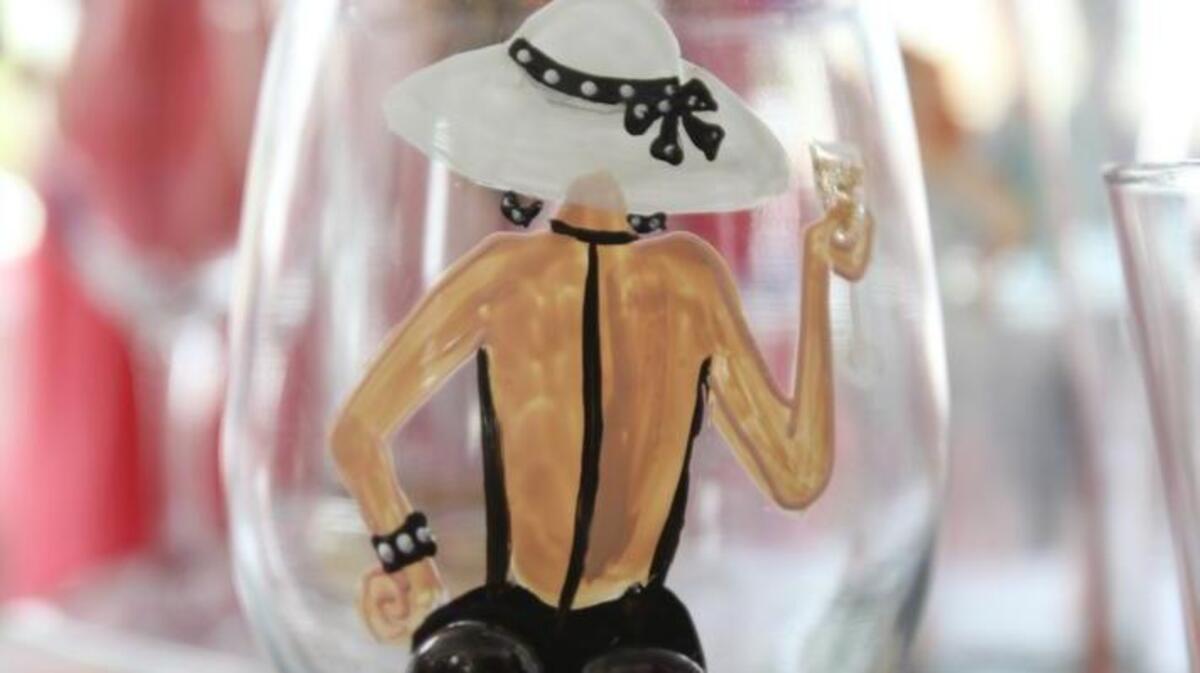
Painted glass wine glasses are on display during Coastal Uncorked. File photo.
