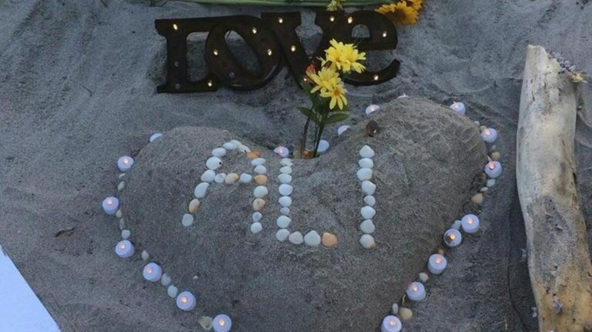 A makeshift vigil for Alison Dore