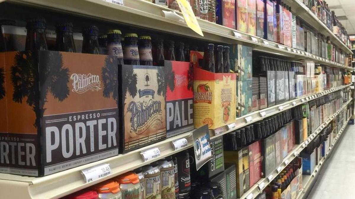 The craft beer aisle at Pavilion Discount Beverages in North Myrtle Beach. Photo by Kristen West for The Surge.