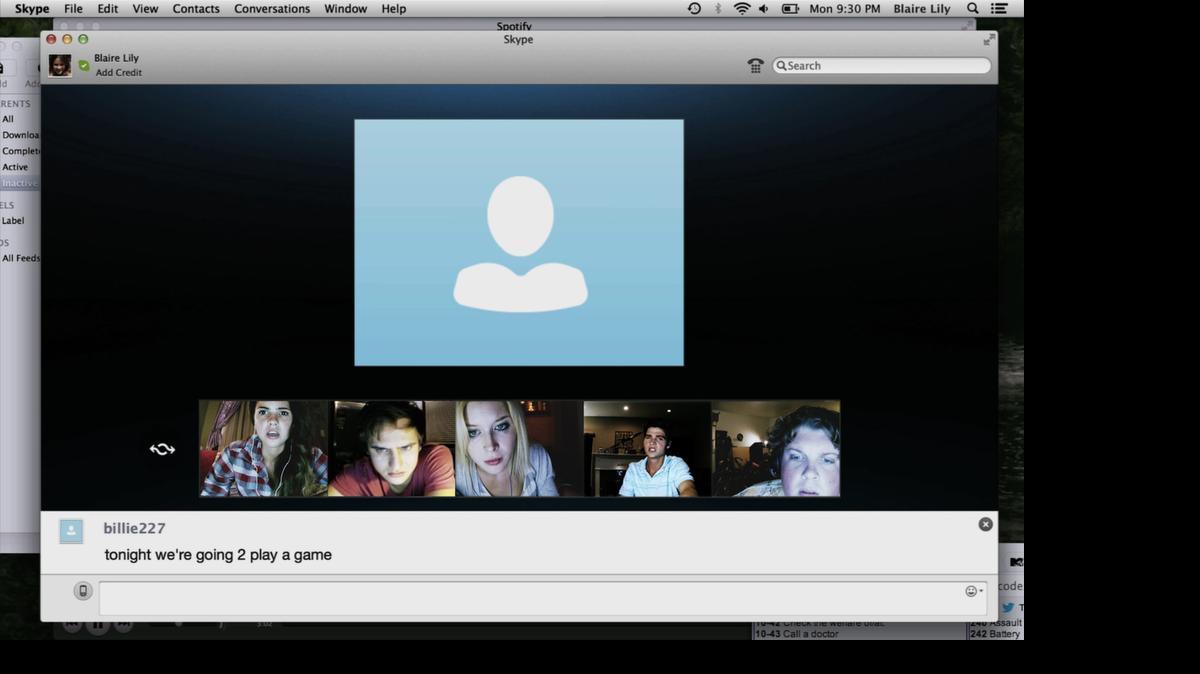 
Blaire (Shelley Hennig), from left, Mitch (Moses Storm), Jess (Renee Olstead), Adam (Will Peltz) and Ken (Jacob Wysocki) in Universal Pictures’ “Unfriended.” 
