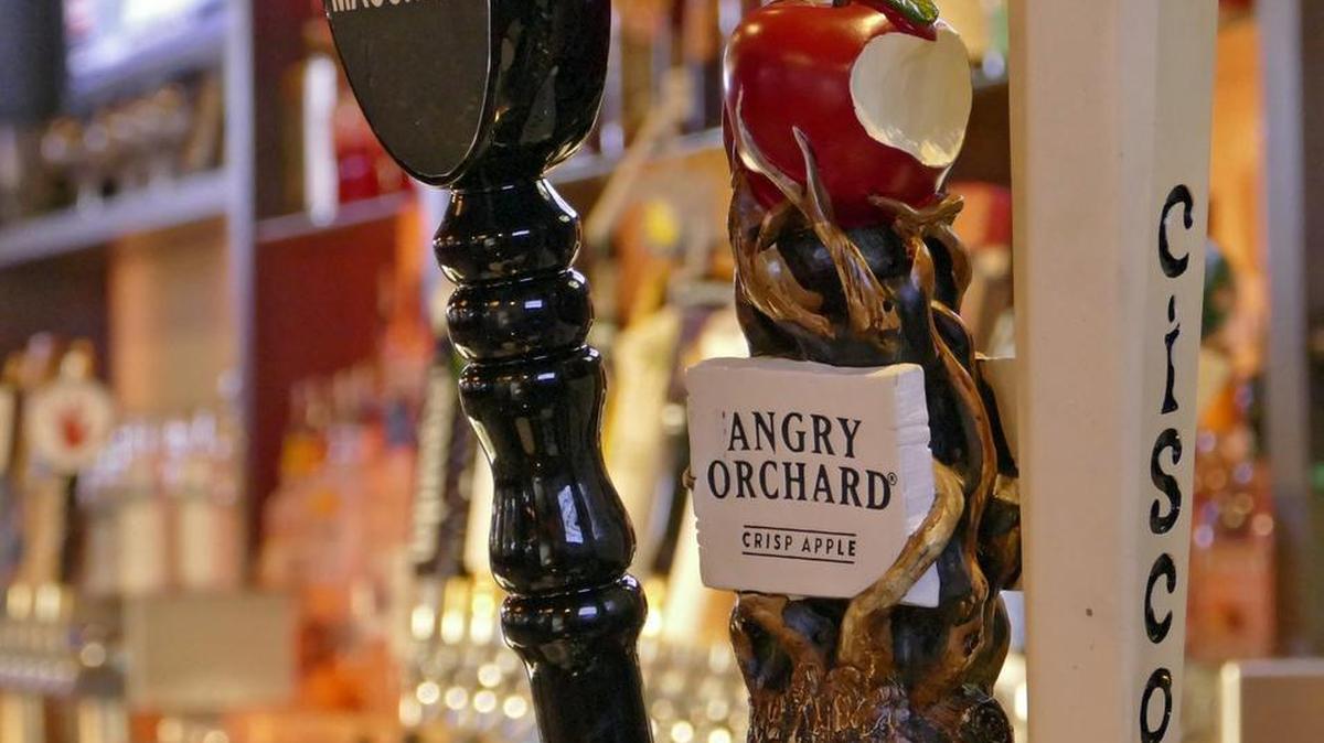 
Craft beer taps at the Grumpy Monk. 
