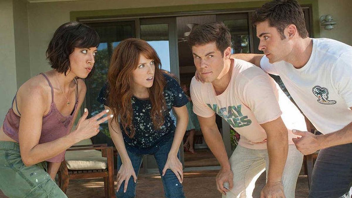 Aubrey Plaza, Anna Kendrick, Adam Devine and Zac Efron in “Mike & Dave Need Wedding Dates.”