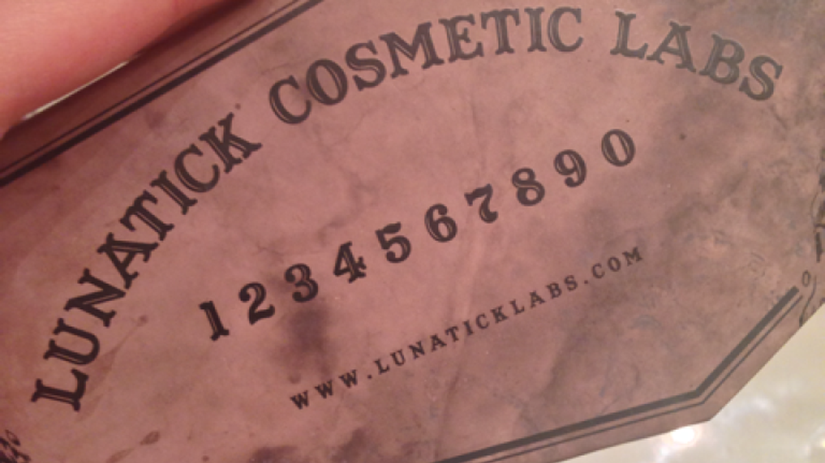 Lunatick Cosmetic Labs eyeshadow palatte packaging.