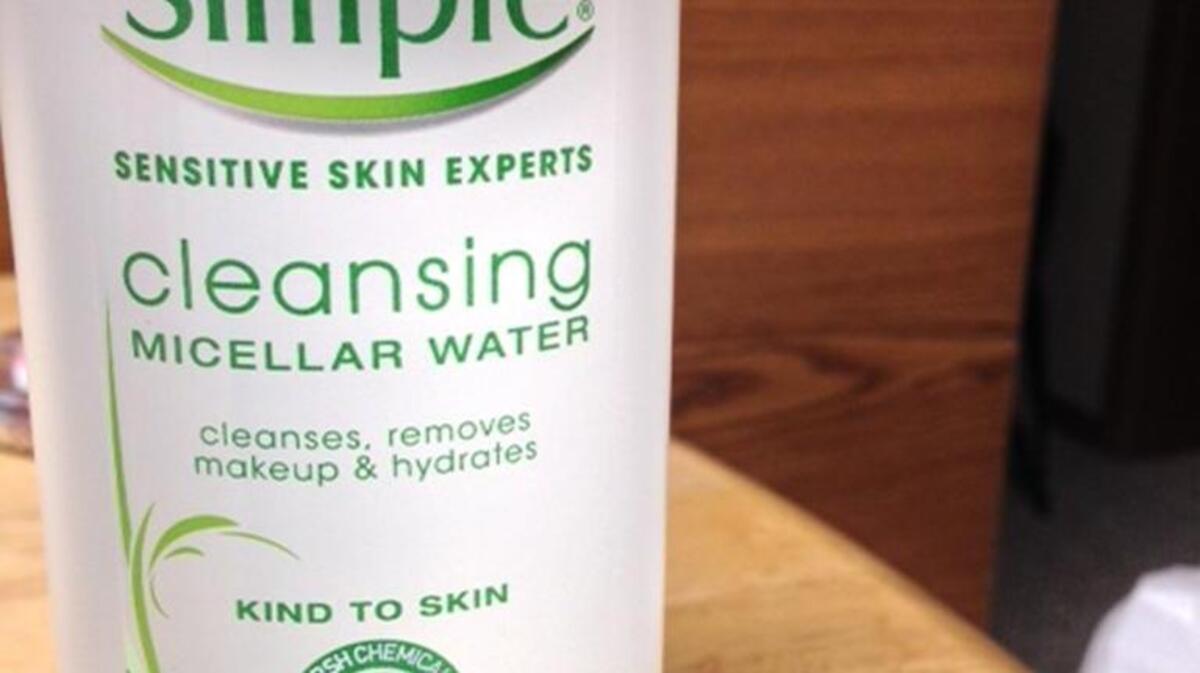 
A bottle of Simple Cleansing Micellar Water. Photo by Stephanie Bouzounis for The Surge.
