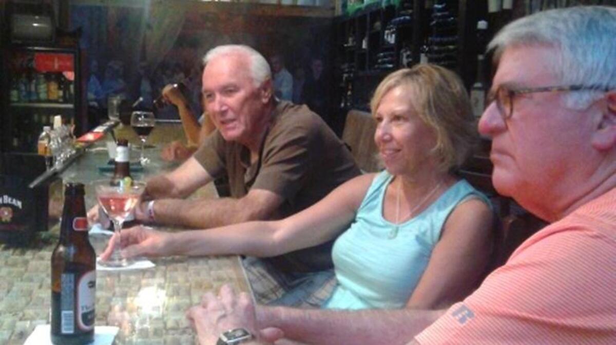 
Deb Kulish of Pawleys Island dines with her husband, Ron Kulish, and friend Michael Cadorette at Alfresco Bistro in Georgetown. Photo by Kelly Fuller for The Surge.
