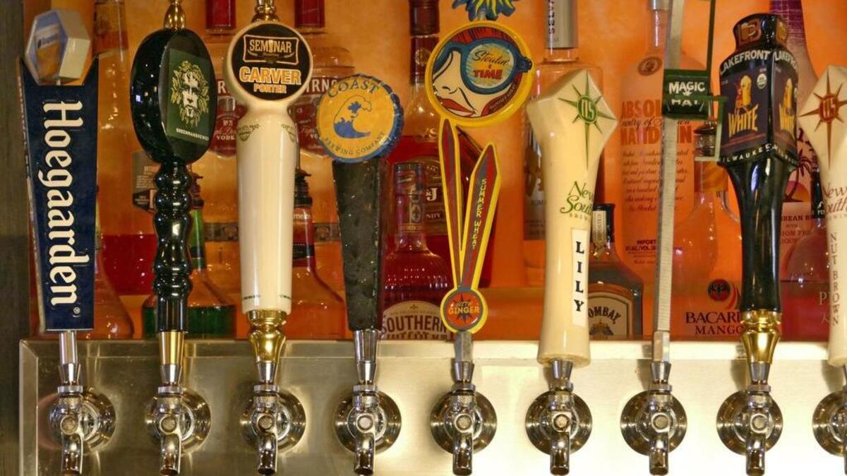 
Craft beer taps at the Grumpy Monk. The Sun News file photo.
