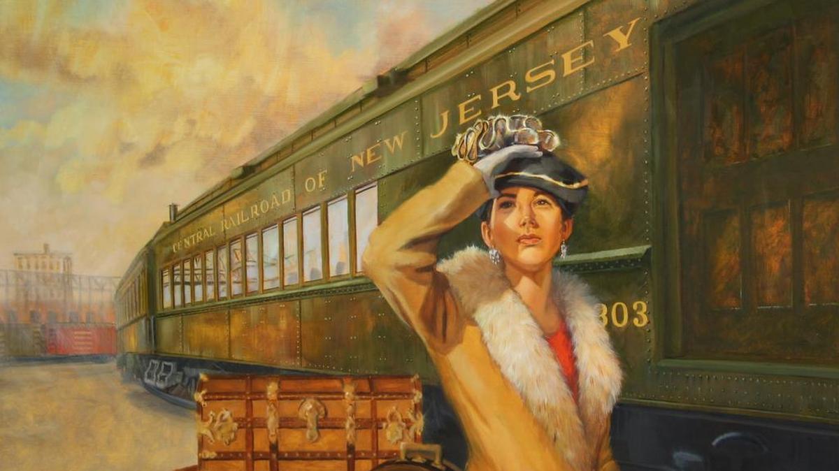 This photo shows “A New Adventure,” a painting by Angela Trotta Thomas, “The Train Lady,” as part of Brookgreen Gardens’ “Holiday Memories: Trains, Trees, and Treasures” exhibit with “Peace on Earth,” in a horticultural theme. Both exhibits end Sunday and are free to see with gardens admission.